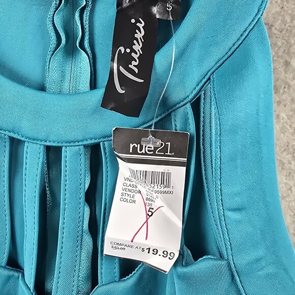 Trixxi Blue Fit & Flare Sleeveless Halter Dress Size 5 - Picture 5 of 9